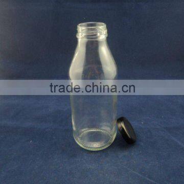 clear custom made glass juice container