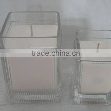 A Series of Aroma Pure Soy Wax Candle in square glass jar for Christmas