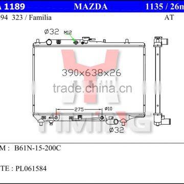 Auto radiator for Mazda Familia 323 90-94 oem B61N-15-200C