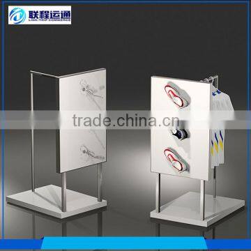 Newest design mirror polished stainless steel shoes display shelf