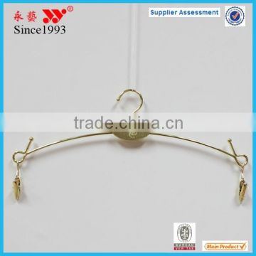 gold engrave logo metal socks and underwear clips hanger