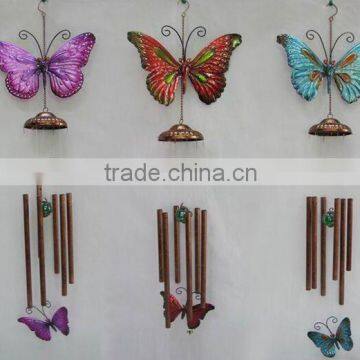 handpainted metal butterfly wind chime for home decoration