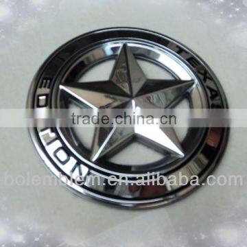 Chrome Plastic pin and badge