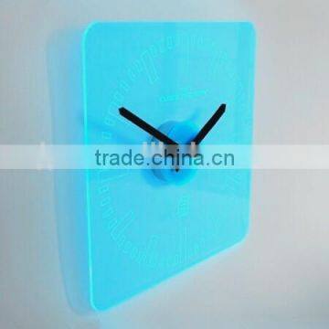 Blue Fluorescent acrylic wall mounted clock