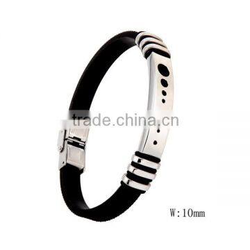 SRB3026 China Supplier Steel Time Leather Bracelet Mens Leather Bracelet