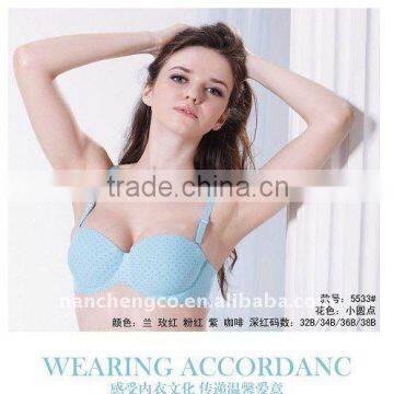 One piece seamless dot print half cup bra sexy underwear lady