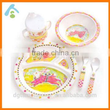 5 piece BPA free melamine tableware set for kids