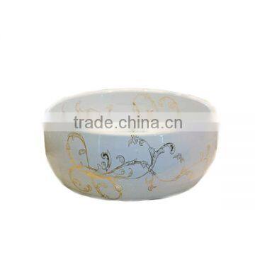 Exquisite Gold Pattern Ceramic Wash Basin