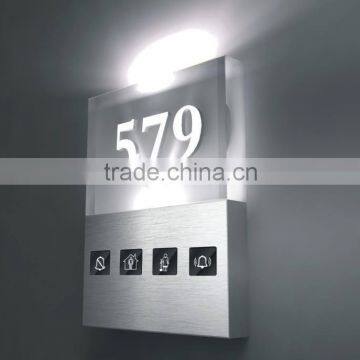 Touch screen hotel electronic doorplate with Do Not Disturb/room number