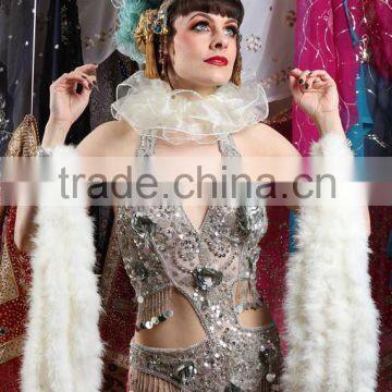 Gold Supplier CHINAZP Bulk Sale Loose 30g Weight Cheap Dyed White and Red Mix Turkey Marabou Feathers Boas for Decoration photo-5