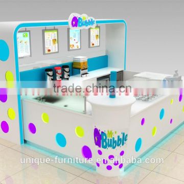 Modern style bubble tea kiosk shopping mall bubble tea kiosk design for sale