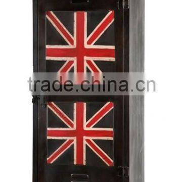 Black metal furniture union jack cabinet Flag industrial furniture