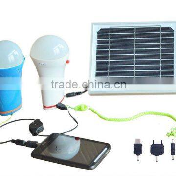 solar lamp,solar camping lantern,solar home kit inbuilt Li-ion battery for 2 bulbs and charge mobile,light is adjustable