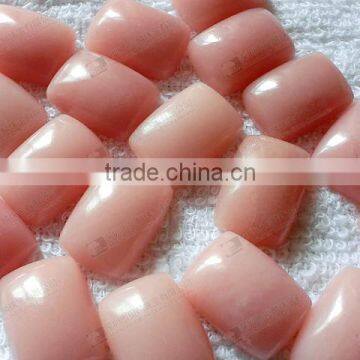 Rectangle shaped pink opal cabochons