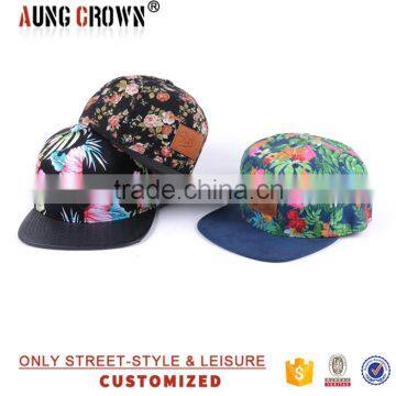 Digital Floral Brim Custom Print Snapback Caps photo-3