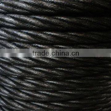 Black-plated hot galvanized wire rope