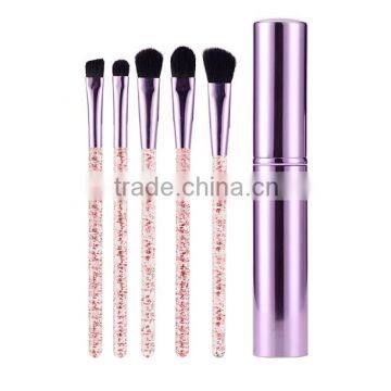 Newest Unique Rose Crystal Glitter Custom Logo Makeup Brush,glitter 5pcs makeup brush set