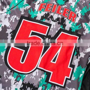 Plain White Sublimation Men's Fashion Camo Baseball Jersey photo-6