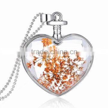 Online shop ebye amazon jewelry silver chain Plant specimens heart pendant hawaii flower necklace