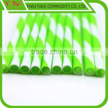 pp drinking straw with spiral green and white color