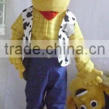 Cheap cow boy mascot costume