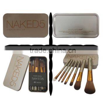 Travel Kits Cosmetic Brush Synthetic Hair 7pcs Cosmetic Brush for Makeup