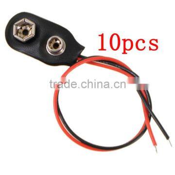 9 Volt Battery Snap-on Connector Clip with Wire Holder Cable Leads Cord