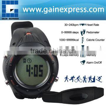 Digital Sports Watch Heart Rate Monitor Pedometer Exercise Chronograph Belt Fitness Watches Fat Calorie Counter 30~240bpm