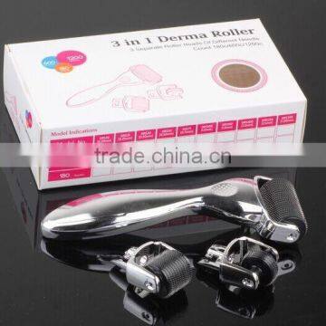 Hot Sale Dermaroller 180needles 600needles 1200needles 3 in 1 Derma Roller Titanium Micro Needle Roller photo-2