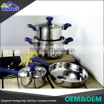 7pcs Colorful Cooking Pot and Frying Pan Bakelite Handle Non-stick Cookware Sets photo-2