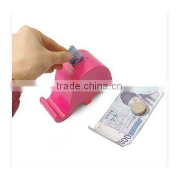 2015 New Product Elephant Shape Silicone Money Box With Phone Holder photo-3