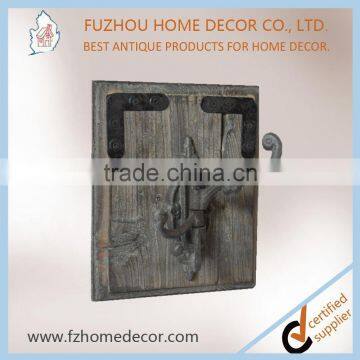 Promotional Antique Metal Hook on Wood Plank for Wall Decoration photo-5