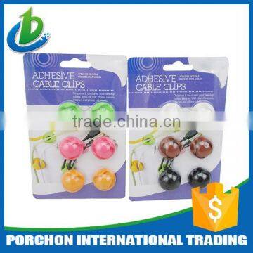 Plastic Adhesive Multipurpose Round Dual Double Cable Clips photo-3