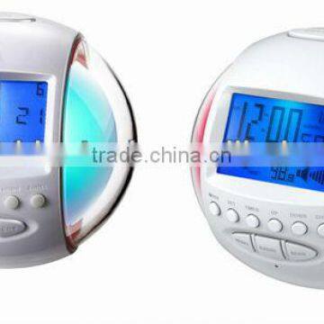 7 Color Changing LED Digital LCD Alarm Clock With Radio photo-2