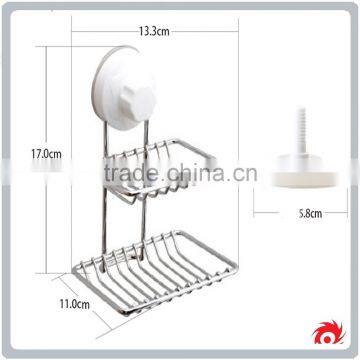 New Stainless Steel Bathroom Toilet Shower Sucker Suction Sink Tray Dish Hanging Soap Holder photo-5