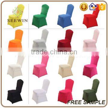 Factory Wholesale Wedding Banquet Plain Spandex Chair Cover photo-4