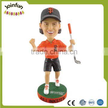 Custom sculpted golfer bobblehead doll toys,customized golfer bobblehead doll sports toys