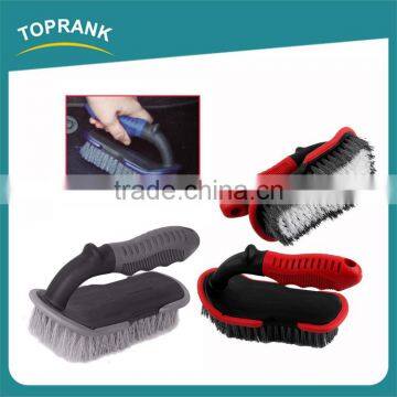 High quality auto upholstery mat brushes TPR handle car carpet cleaning brush