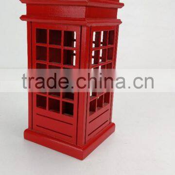 Red Big Telephone Booth Fashion Decor Wooden Money Saving Box photo-2