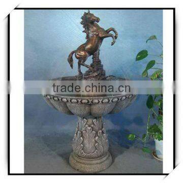 41 Inches Fiberglass Rockery Water Fountains with Horse