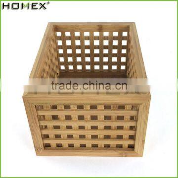 Handmade Bamboo Bin Fruit Storage Crate Homex BSCI/Factory