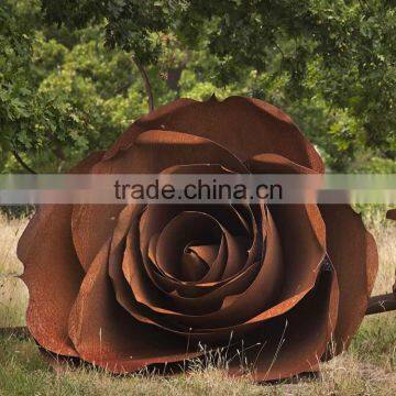 Stainless Steel Outdoor Garden Corten Steel Sculpture for Large Rose Sculptures photo-3