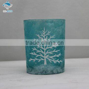 Luxury design green tree pattern home decoration glass crystal gift craft