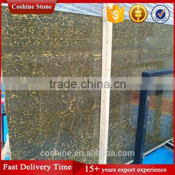 China Popular Polished Gold Veins Black Marble Slab photo-5