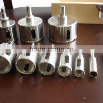 Different types of electroplated diamond drill bits for glass/marble