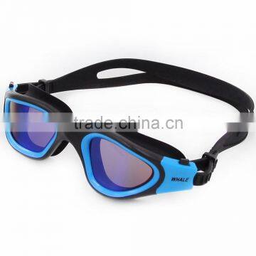 2015 New Panoramic Silicone Adult Swimming Goggles in Blue Lens(CF-7202)