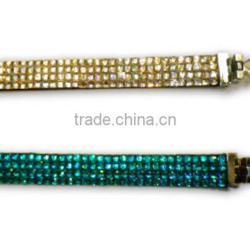 Gem Bracelet With Zinc Alloy Locking Part, Hot Sale Gift Leather With Crystal Gem Decoration photo-6