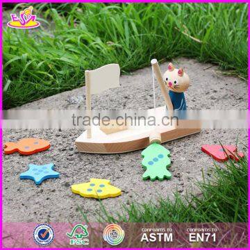 2016 New Design Kids Wooden Cat Fishing Toy W01B029 photo-3