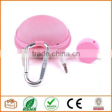 3 in 1 Pink Earphone Handsfree Hard EVA Case Plus Round Earphone Bag photo-2