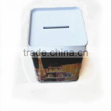 Hot Item Square Tin Box Saving Coin Bank photo-2